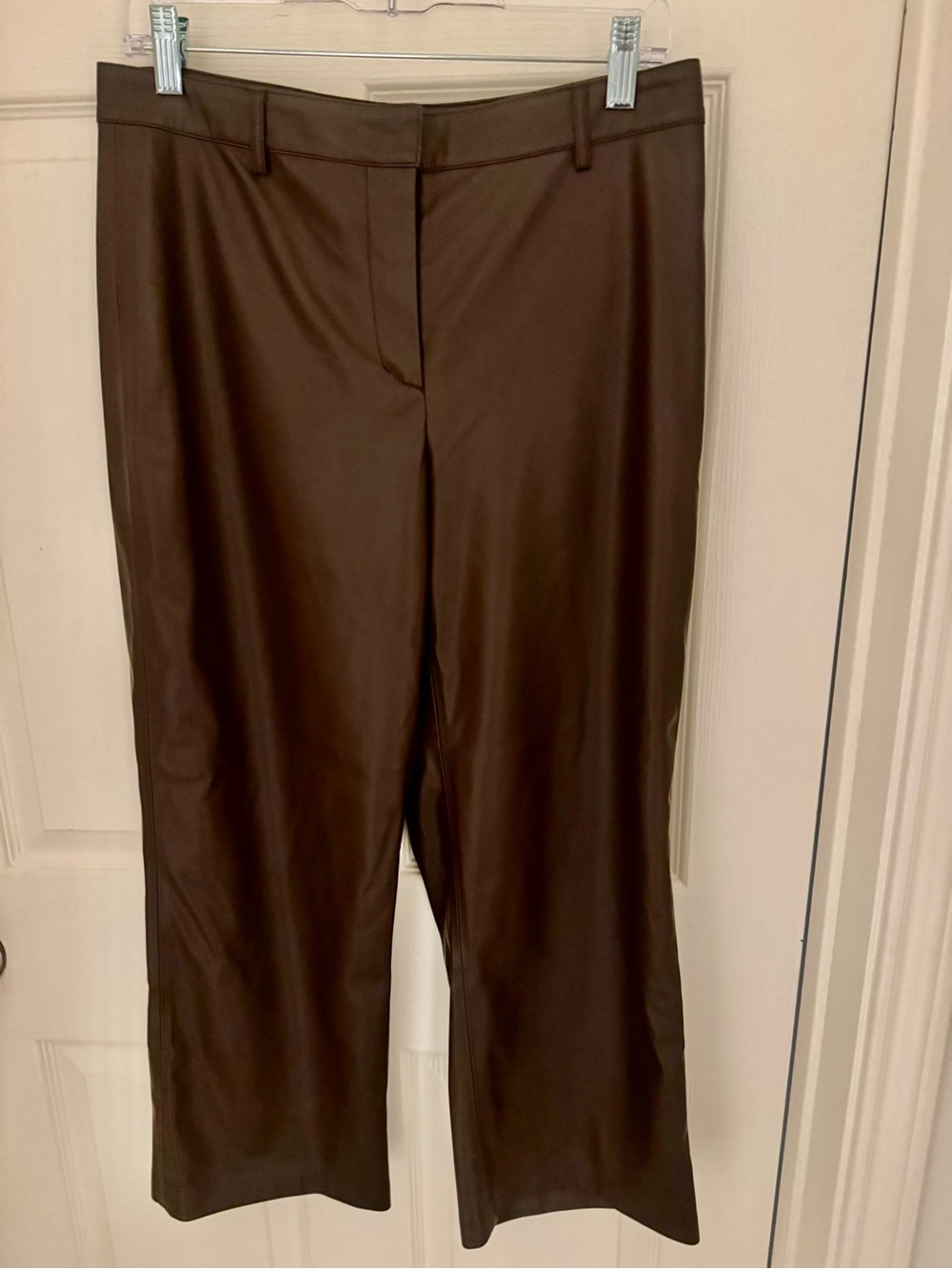 Kobi Halperin Chocolate Brown Wide-Leg Faux Leather Pants